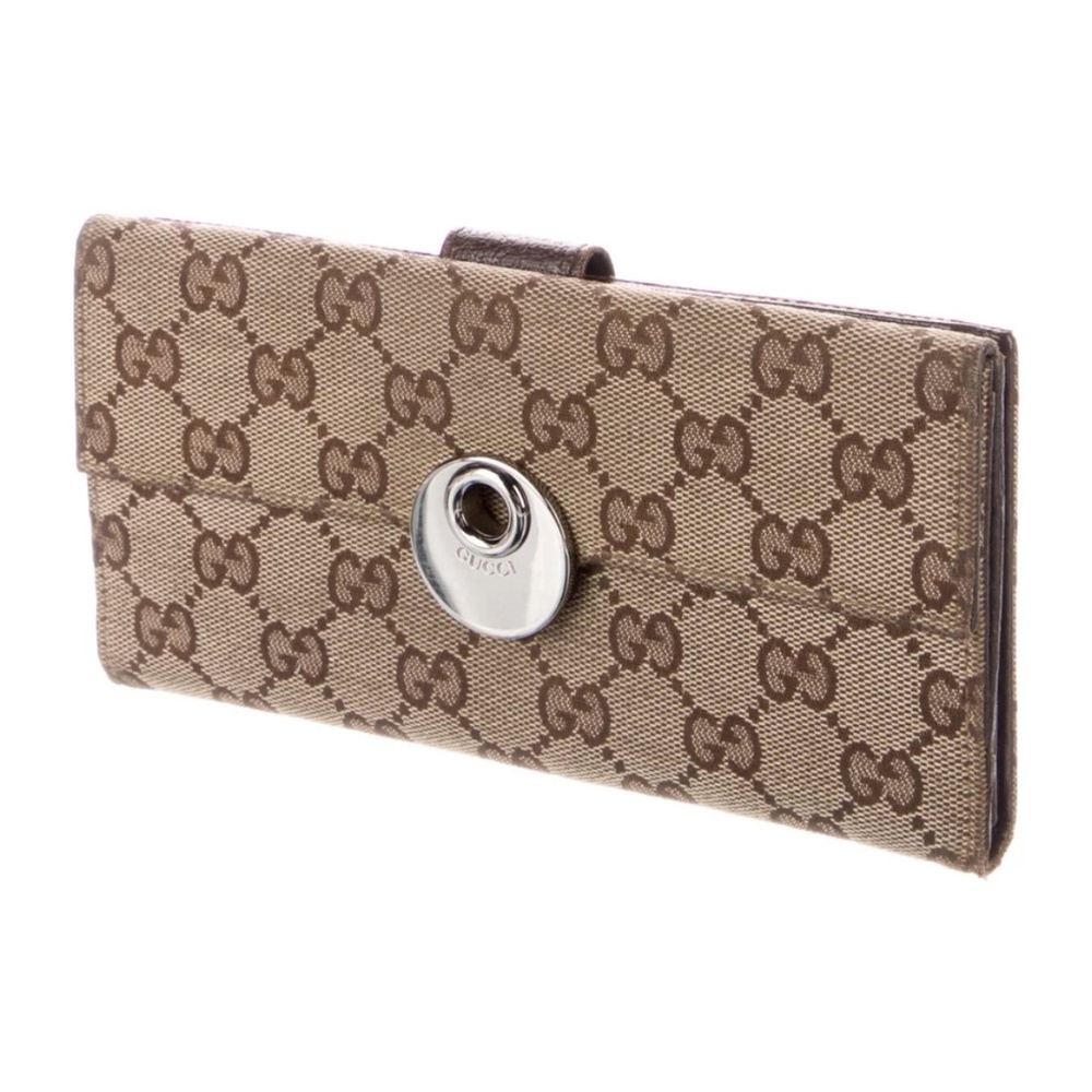 Authentic Gucci Canvas Continental Wallet